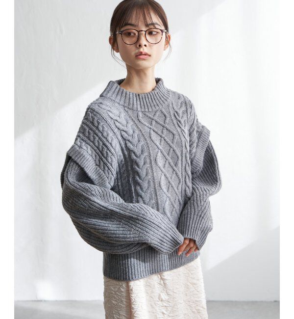 Lbc with Life「ケーブル2WAYニット」|カーディガン|グレイ