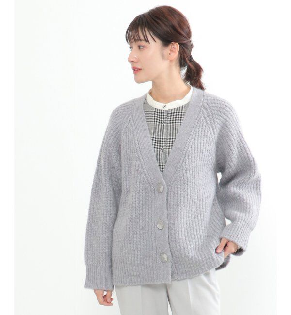 Lbc with Life「畦Vネックカラーカディガン」|カーディガン|