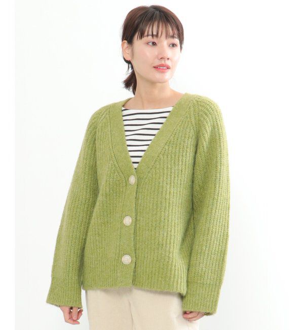 Lbc with Life「畦Vネックカラーカディガン」|カーディガン|
