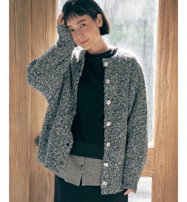 Lbc with Life「リサイクルモコモコ2WAYカーディガン」|カーディガン|チャコール