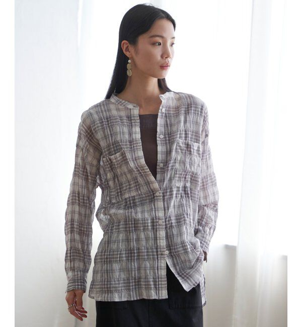 Lbc with Life「バックシャーリングロングシャツ」|シャツ・ブラウス|チェック