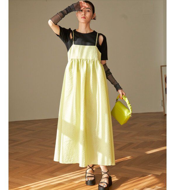 VENCE share style「フクレジャガードペプラムキャミワンピース」|ワンピース|