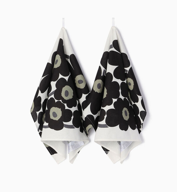 Marimekko「Unikko ティータオルセット」|その他|ブラック&times;グレー