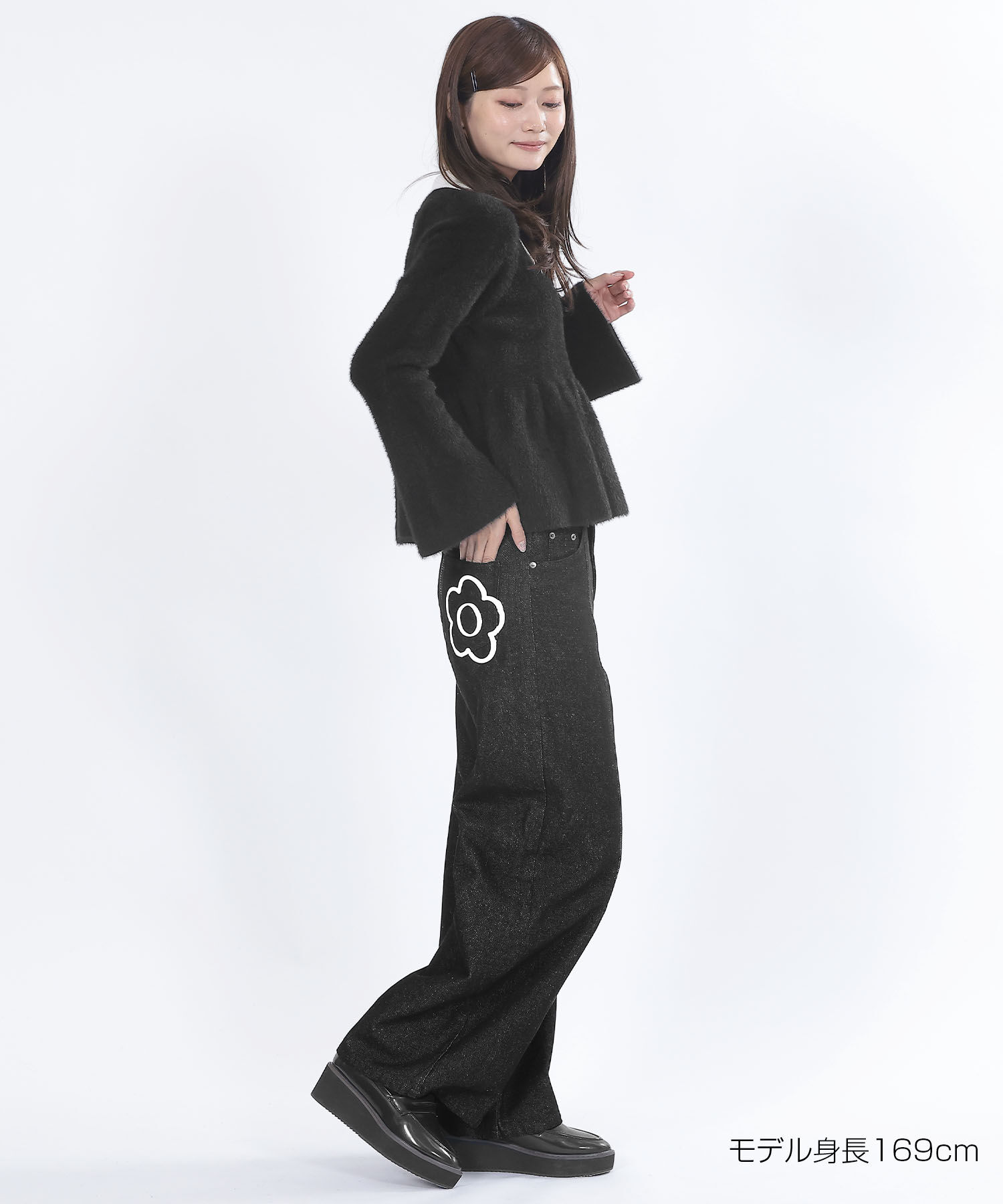 MARY QUANT「ペイントデイジーデニム パンツ」|デニム|