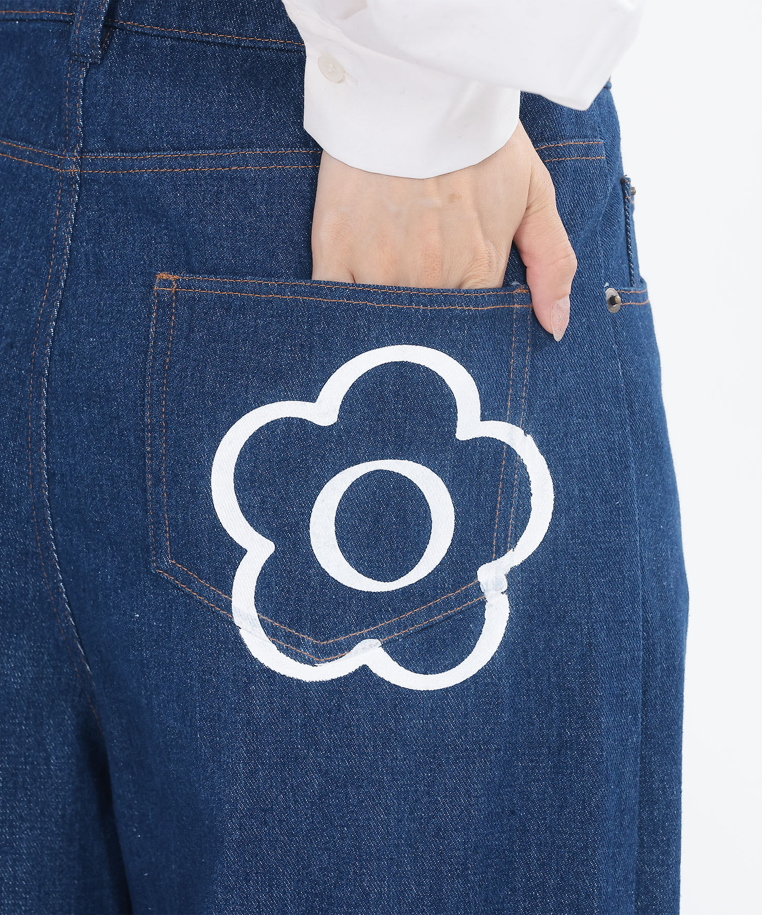 MARY QUANT「ペイントデイジーデニム パンツ」|デニム|