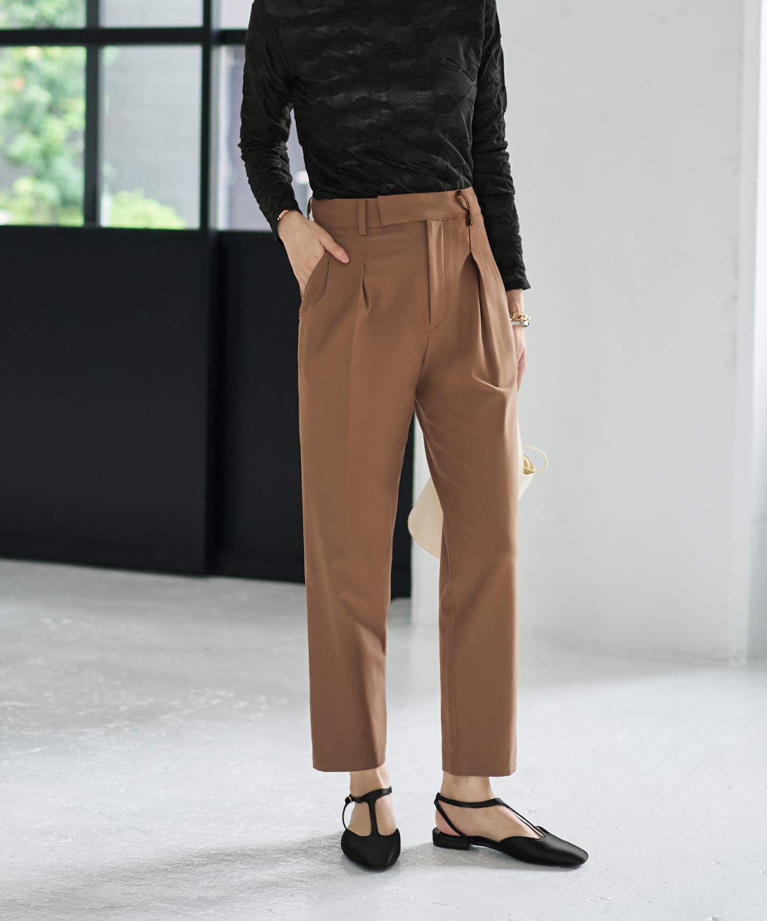 STYLE DELI「【Made in JAPAN】裏微起毛ストレッチタック留めパンツ」|その他|