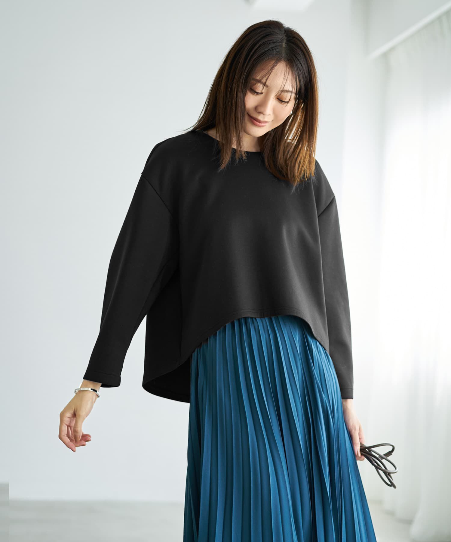 STYLE DELI「【Made in JAPAN】バナナスリーブダンボールトップス」|Tシャツ・カットソー|ブラック