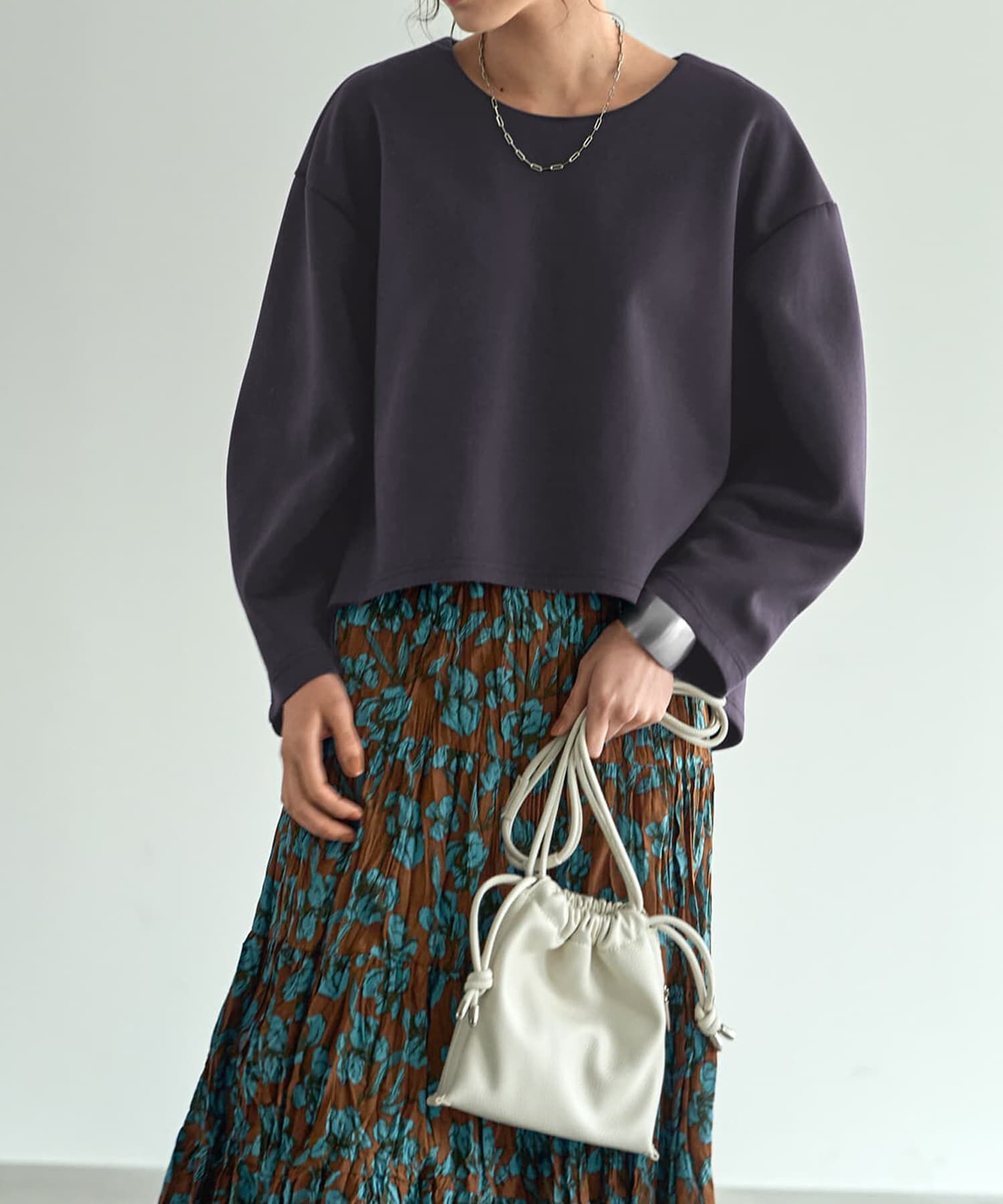 STYLE DELI「【Made in JAPAN】バナナスリーブダンボールトップス」|Tシャツ・カットソー|チャコール