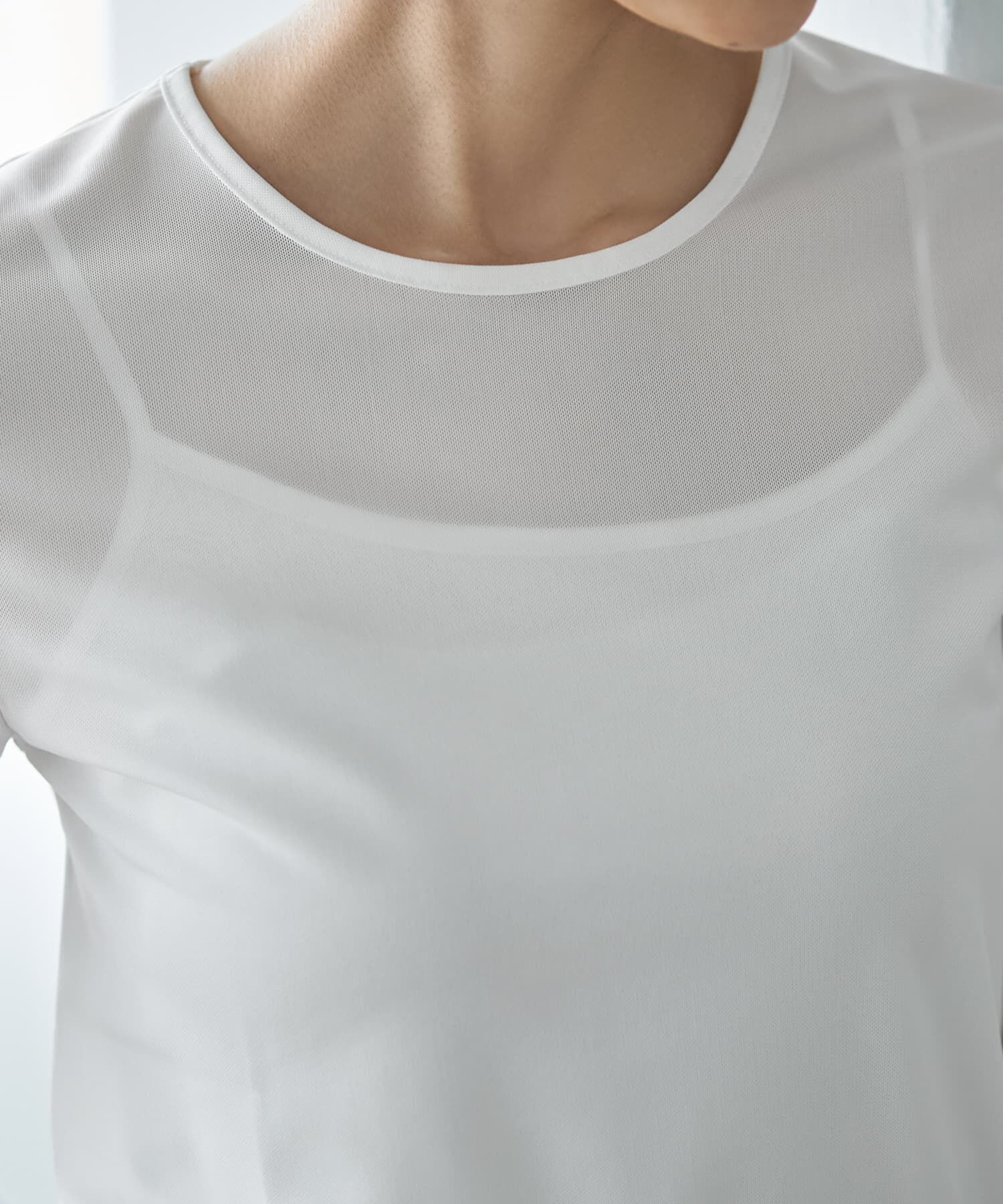 STYLE DELI「ストレッチメッシュ半袖トップス」|Tシャツ・カットソー|