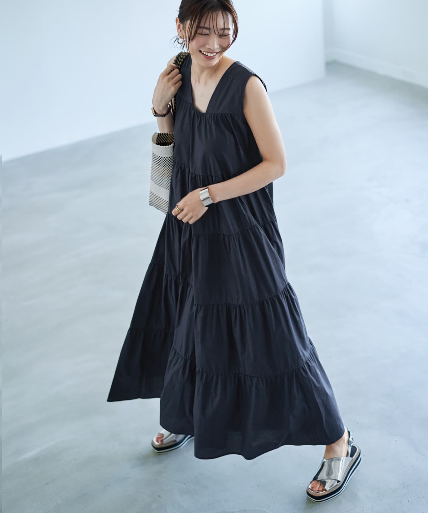 STYLE DELI「【LUXE】５段ティアードコットンサマードレス」|ワンピース|