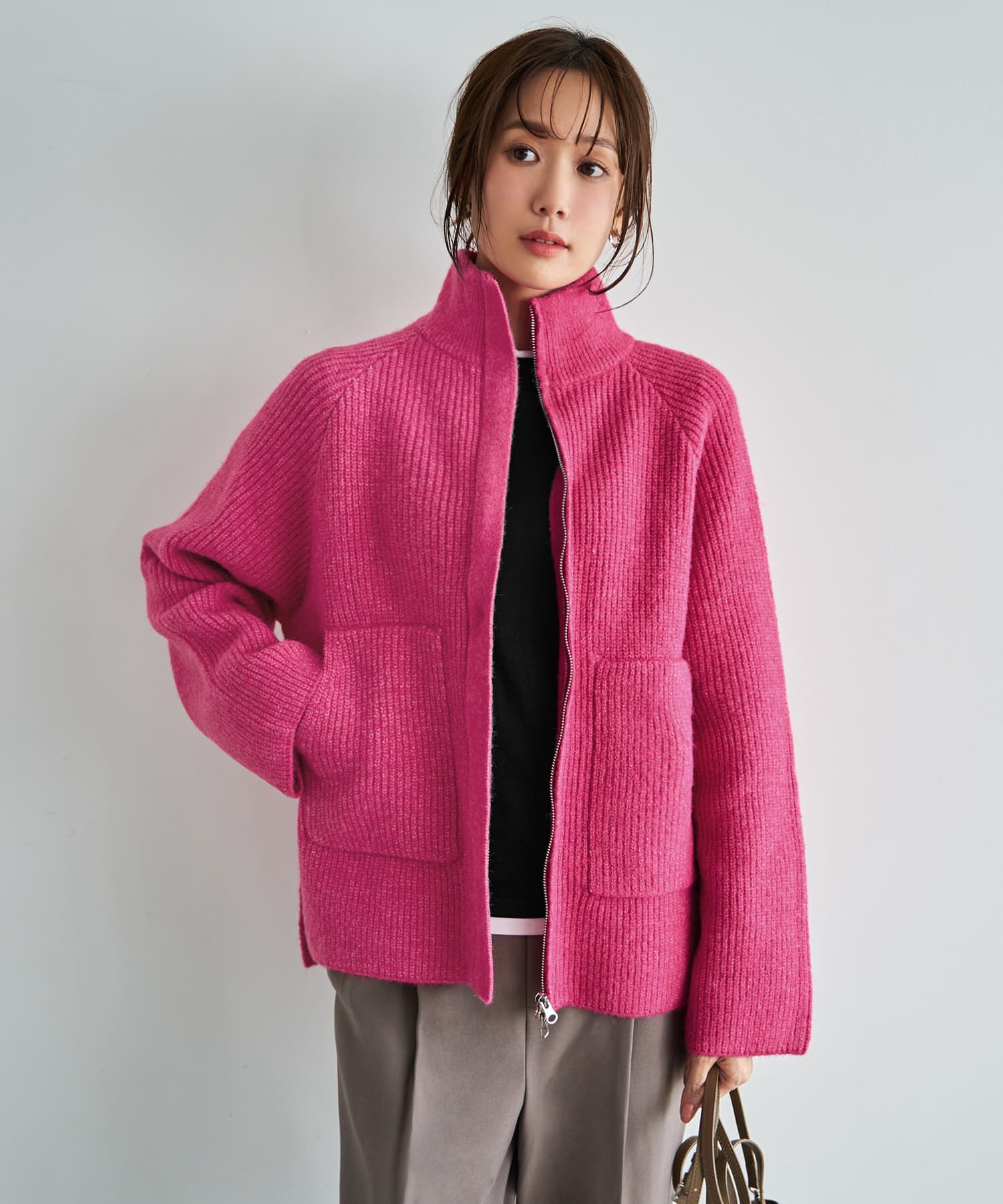 STYLE DELI「ダブルジップスタンドネックニットジャケット」|その他|