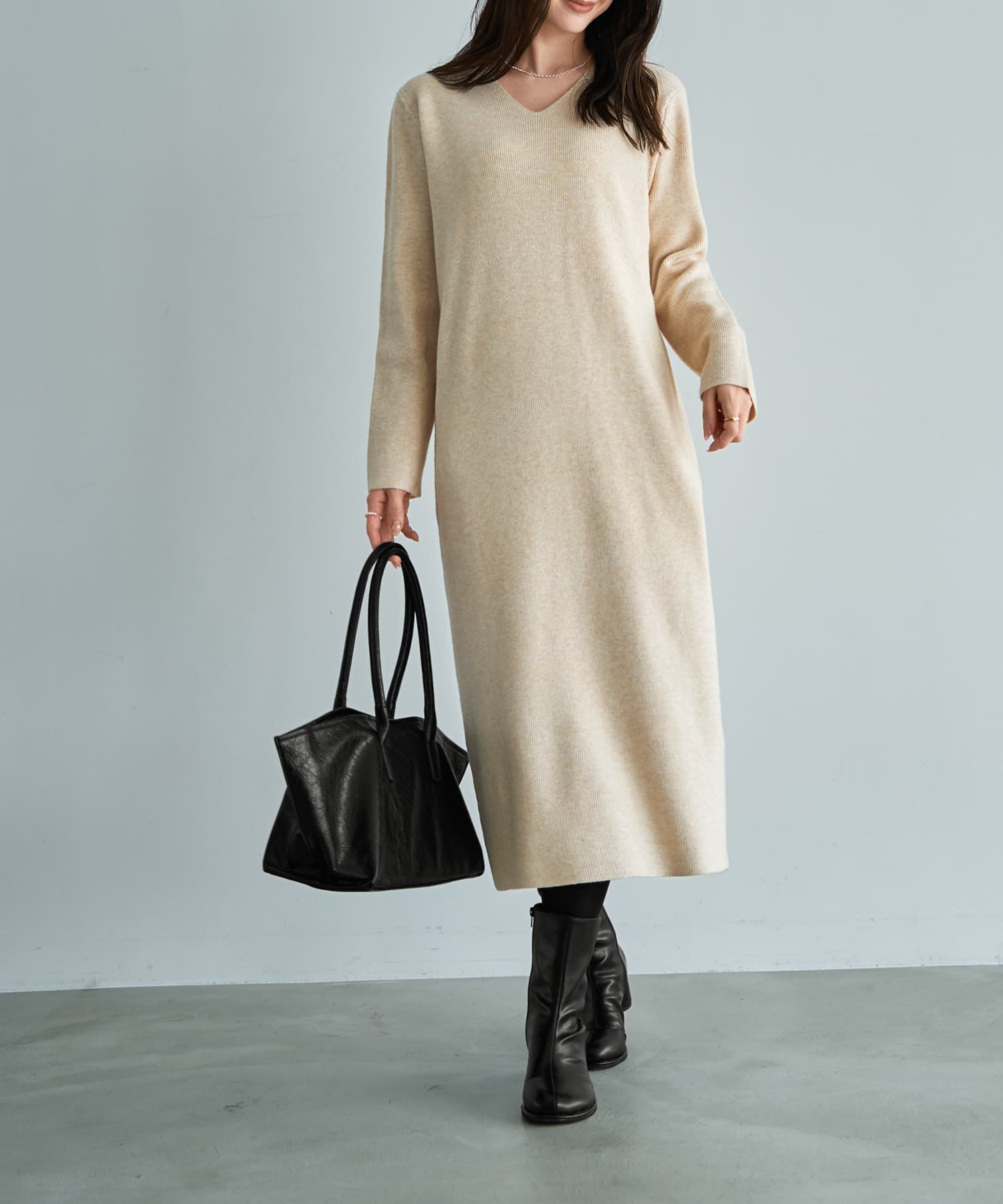 STYLE DELI「シボ加工横長フォルムトートバッグ」|トートバッグ|