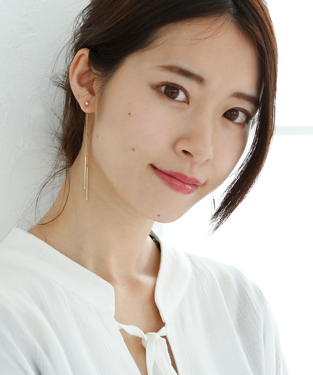 colleca la「ノンホール・ストーンとロングチェーンのイヤリング」|イヤリング|