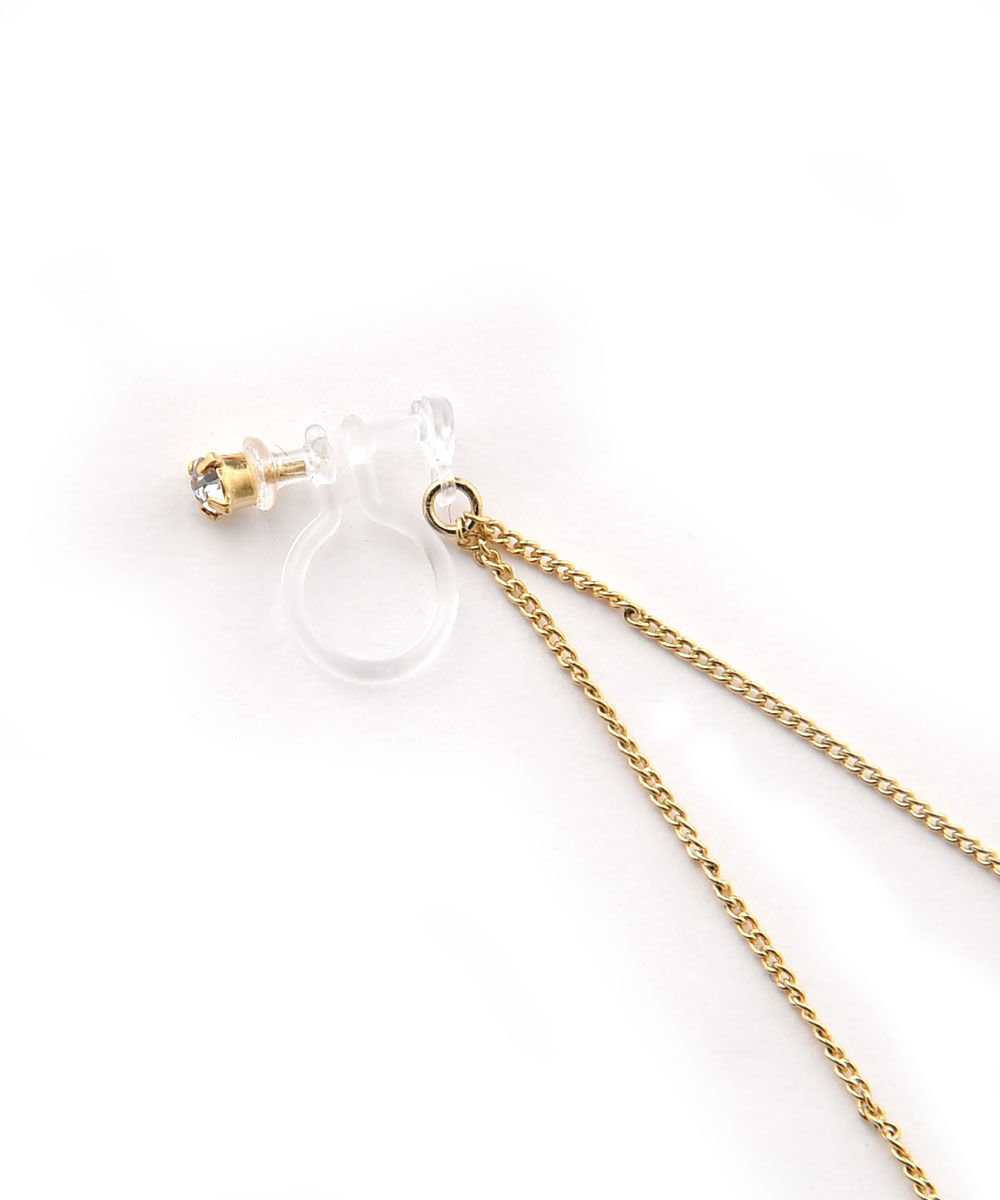 colleca la「ノンホール・ストーンとロングチェーンのイヤリング」|イヤリング|