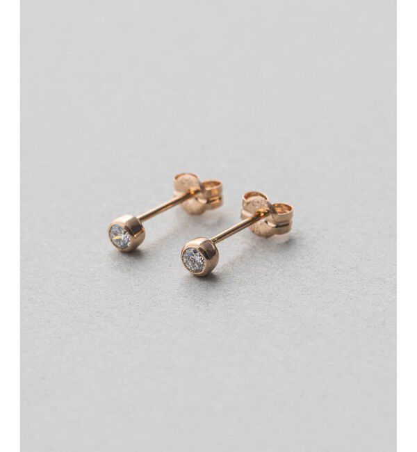 ete「K18 ダイヤモンド 0.1ct ピアス「ブライト」」|ピアス|ピンクゴールド