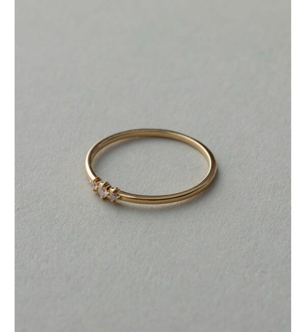 ete「K18YG レイヤード ダイヤモンド リング」|リング|