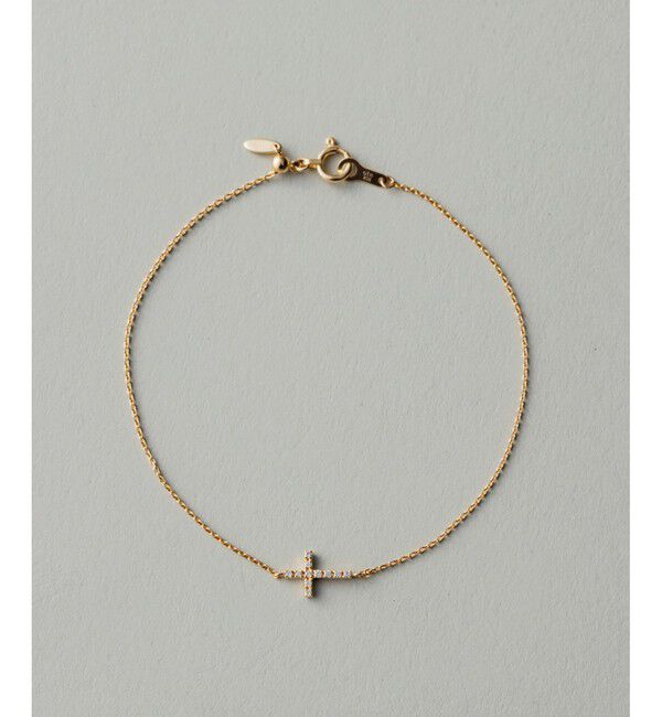 ete「K18YG クロス ダイヤモンド ブレスレット」|ブレスレット・バングル|イエローゴールド