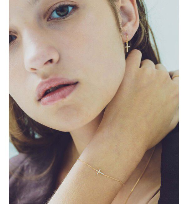 ete「K18YG クロス ダイヤモンド ブレスレット」|ブレスレット・バングル|