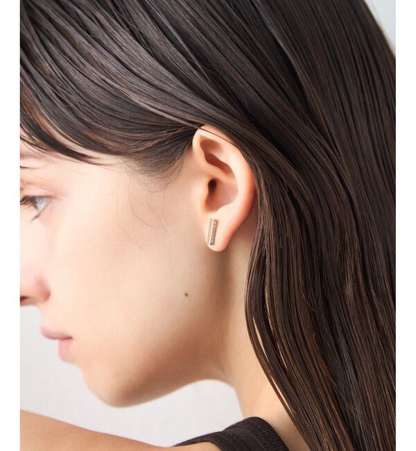 ete「[カラーリスト] ビジュー リバーシブル ピアス プラチナム」|ピアス|