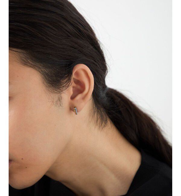 ete「[カラーリスト] ビジュー リバーシブル ピアス プラチナム」|ピアス|