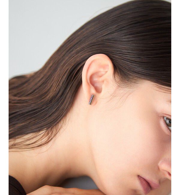 ete「[カラーリスト] ビジュー リバーシブル ピアス プラチナム」|ピアス|