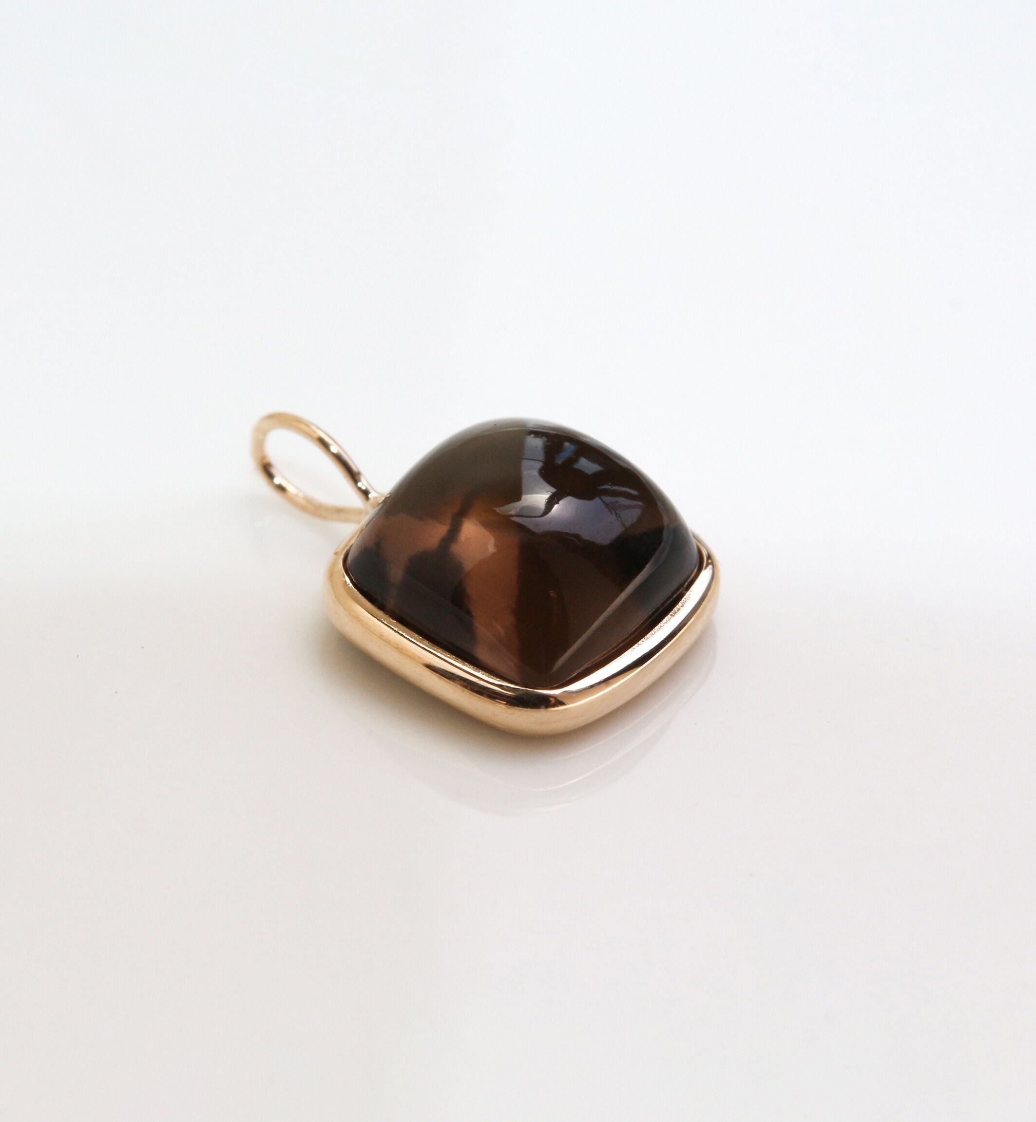  「K10YG カボション チャーム」|ネックレス|ブラウン