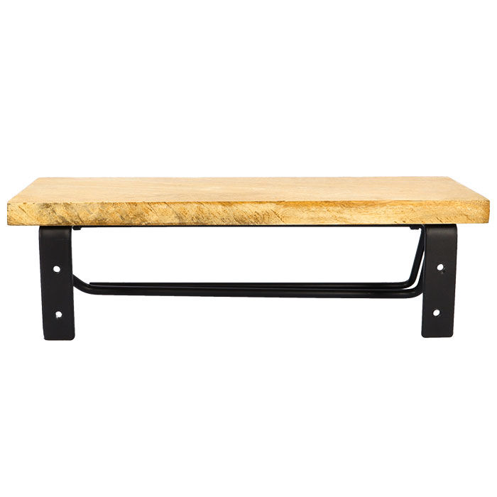 BACKYARD FAMILY「トイレットペーパーホルダー おしゃれ 通販 2連 ダブル  アイアン 木製 ホルダー シェルフ型」|トイレタリー・ランドリーグッズ|