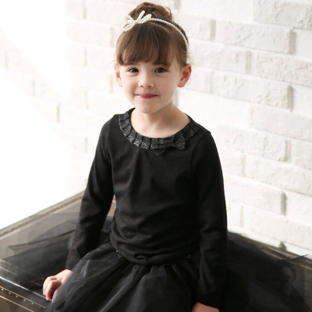 BACKYARD FAMILY「女の子 キッズ 長袖 Tシャツ 通販 ロンT 73022402 長袖Tシャツ カットソー リボン」|その他|ブラック1