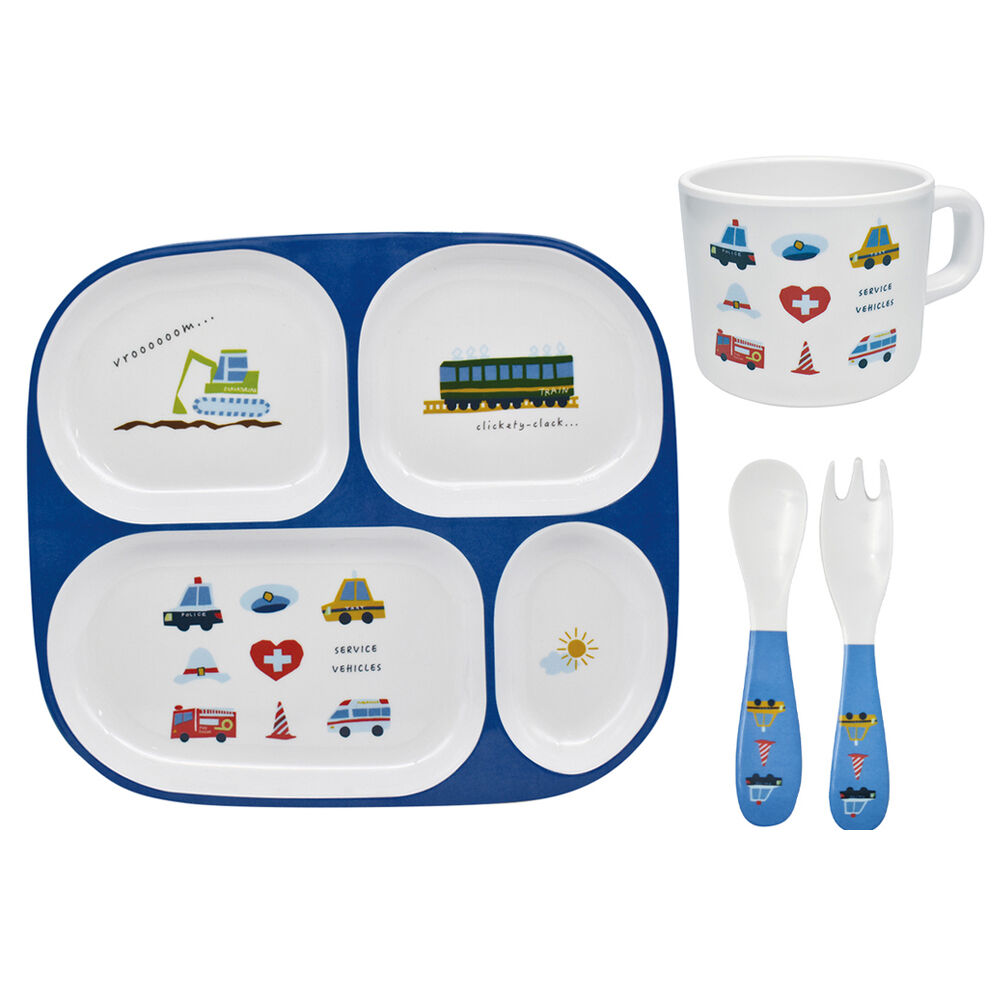 BACKYARD FAMILY「食器 ギフトセット ベビー メラミン 通販 食器ギフトセット 食器セット ワンプレート カップ」|その他ベビー用品|ブルー1