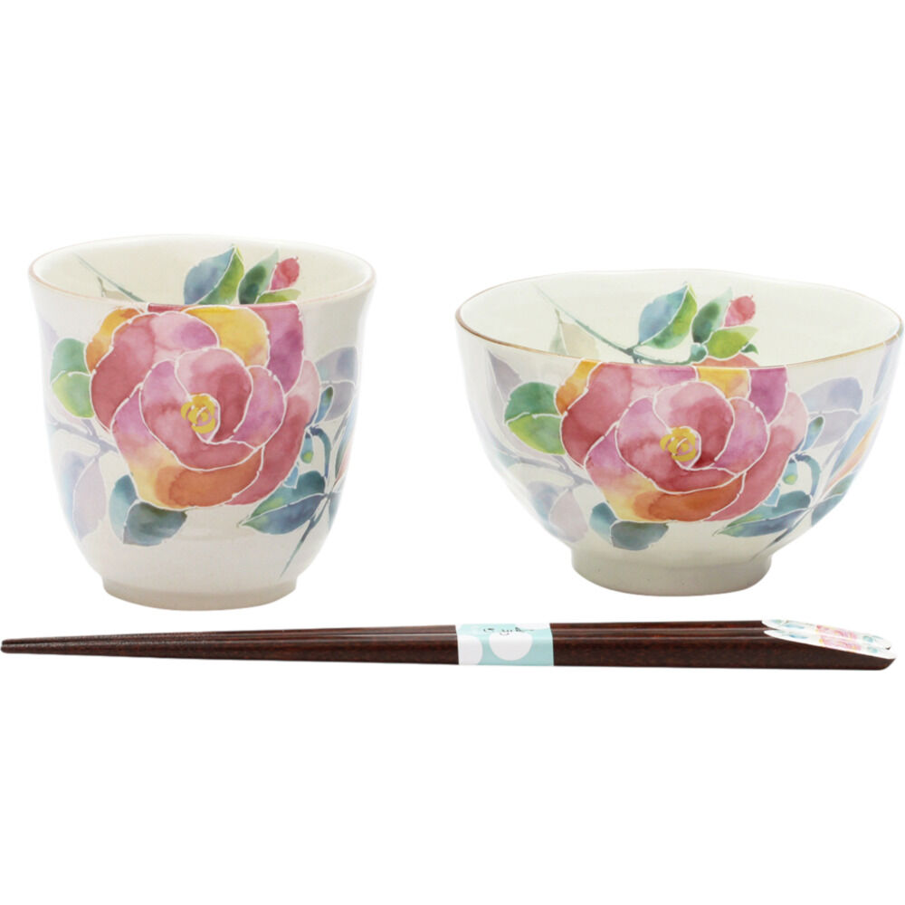 BACKYARD FAMILY「美濃焼 茶碗 湯呑 箸 セット 通販 花ものがたり 和藍 日本製 和食器セット 食器 飯椀 湯呑み」|食器・キッチングッズ|ピンク4