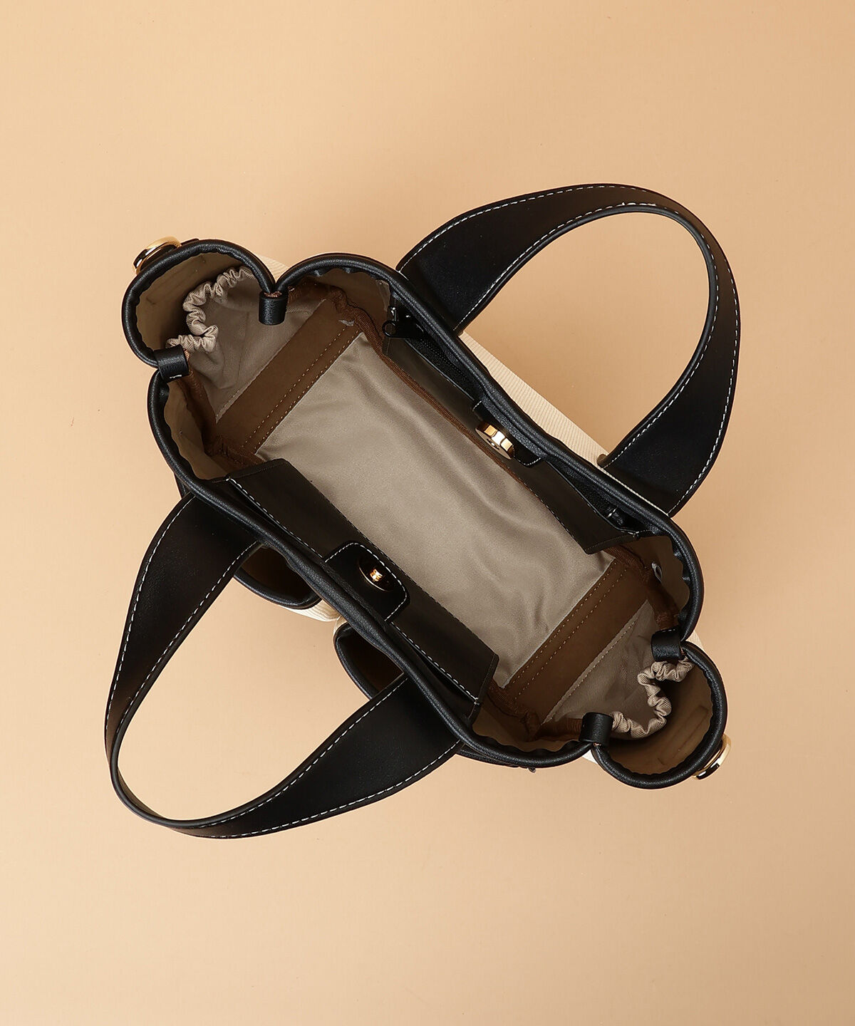 Samantha Thavasa「キャンバスデザイン 合皮スクエアトートバッグ 小サイズ」|トートバッグ|