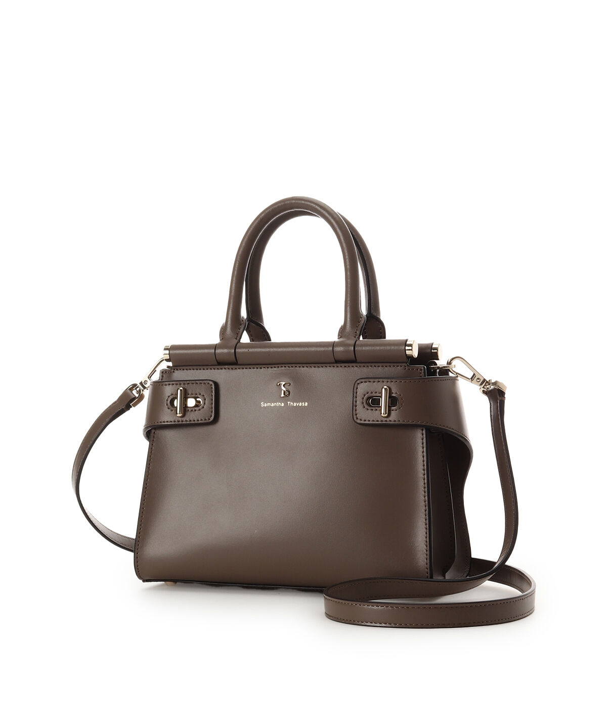 Samantha Thavasa「ゴールド金具スプリットレザーハンドバッグ」|ハンドバッグ|