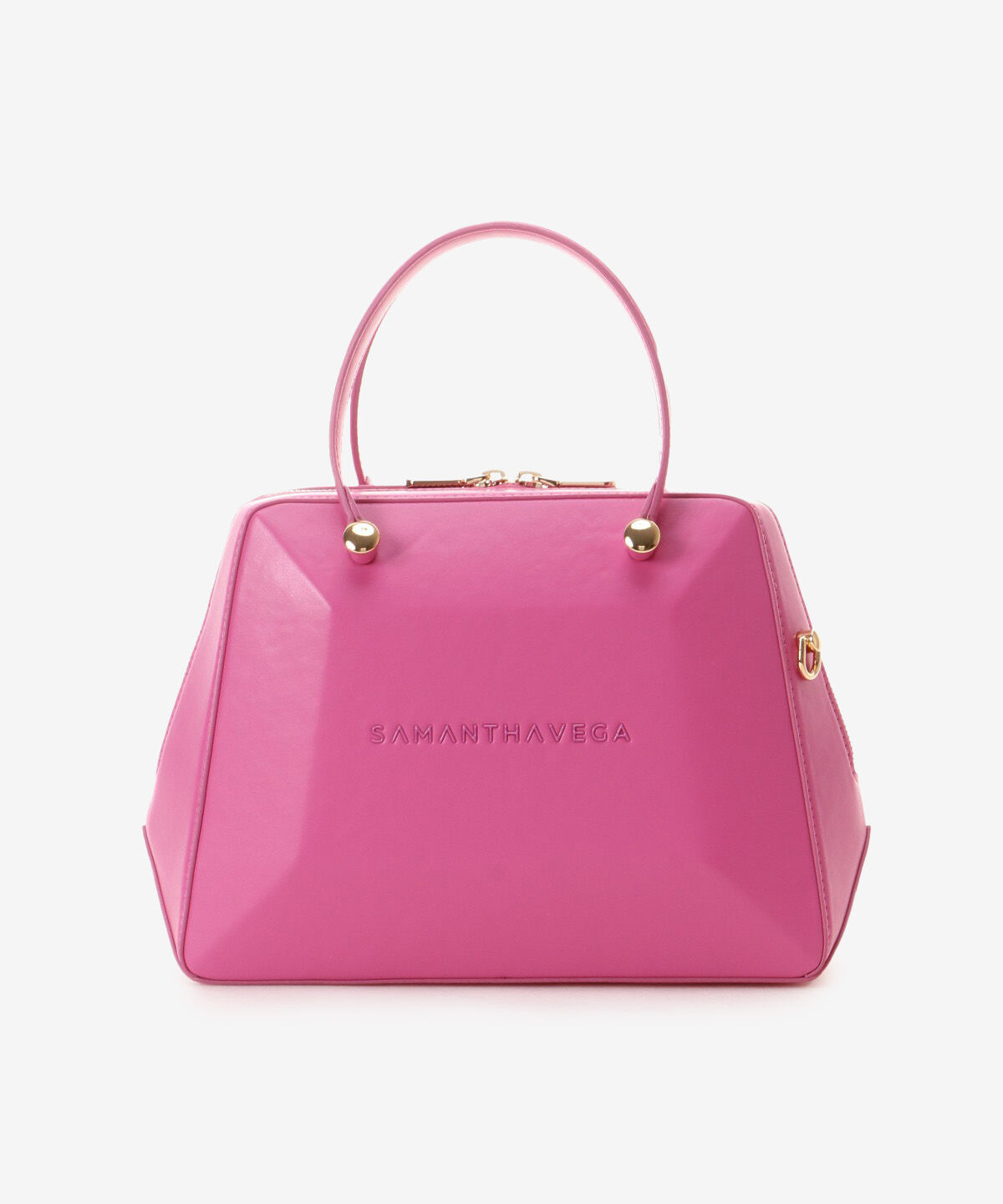 Samantha Vega「スクエアストーントートバッグ」|ハンドバッグ|ﾌｭｰｼｬﾋﾟﾝｸ