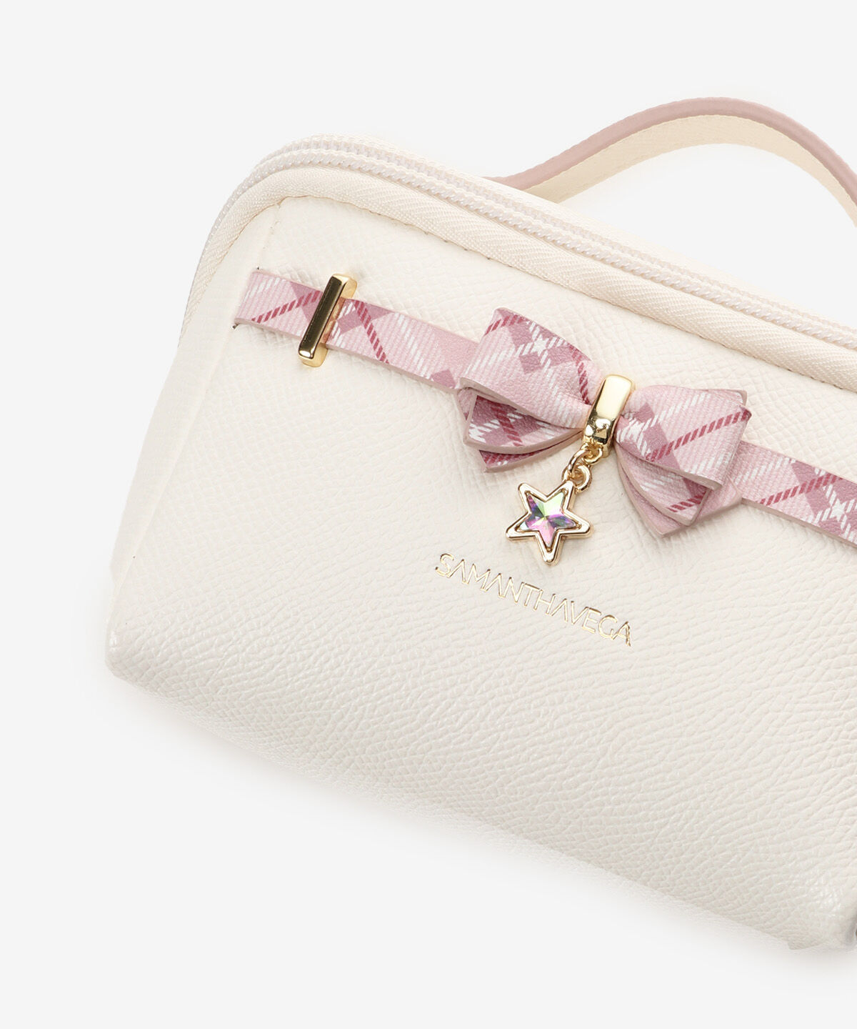 Samantha Vega「チェックアクセントリボンポーチ」|ポーチ|