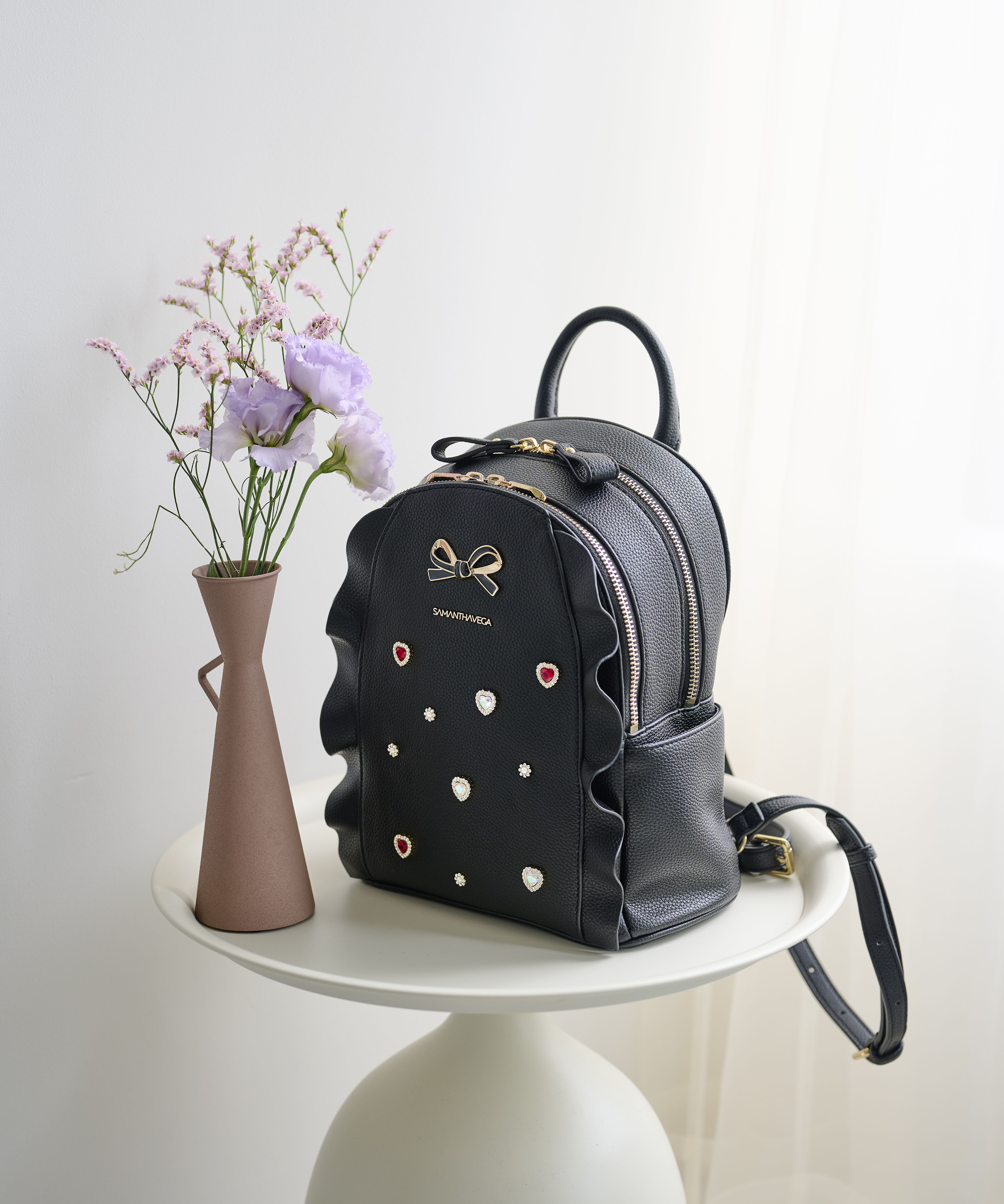 Samantha Vega「ビジューフラッターリュック」|リュック|ブラック