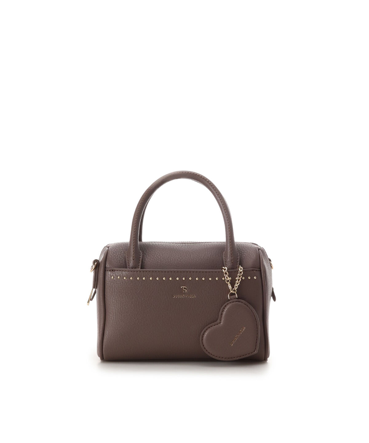 Samantha Vega「スタンダードキュートスタッズミニボストンバッグ」|ショルダー・メッセンジャー|グレージュ