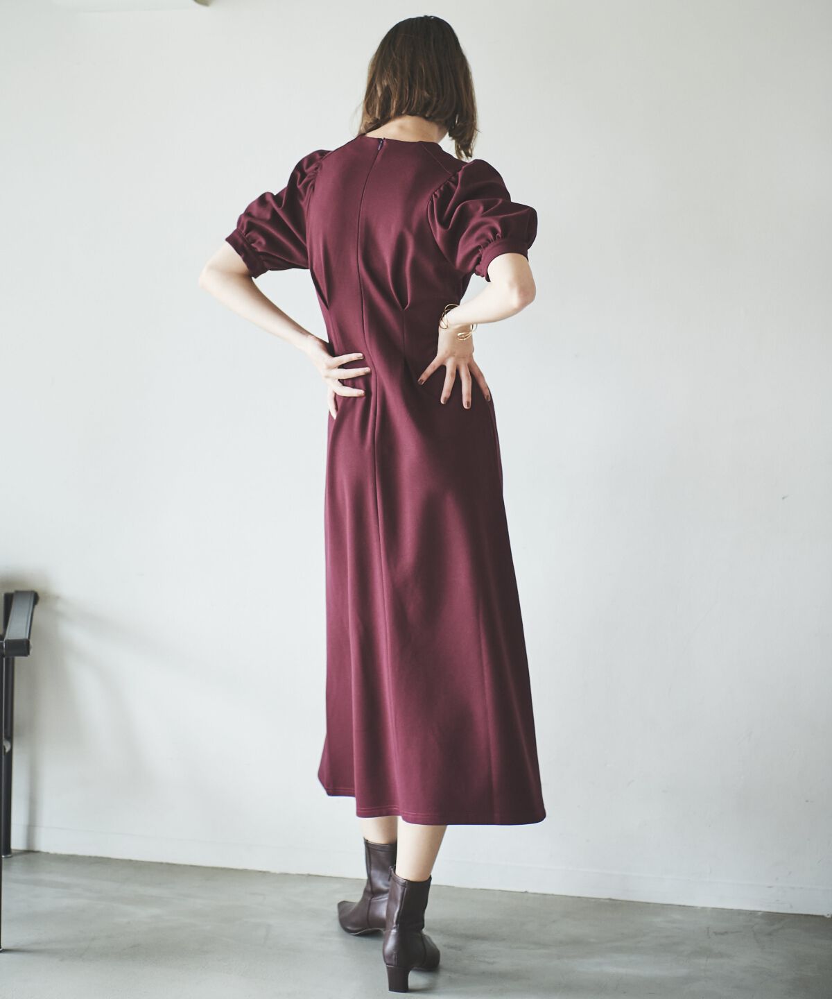 アンドクチュール「ポンチウエストタックワンピース」|ワンピース|