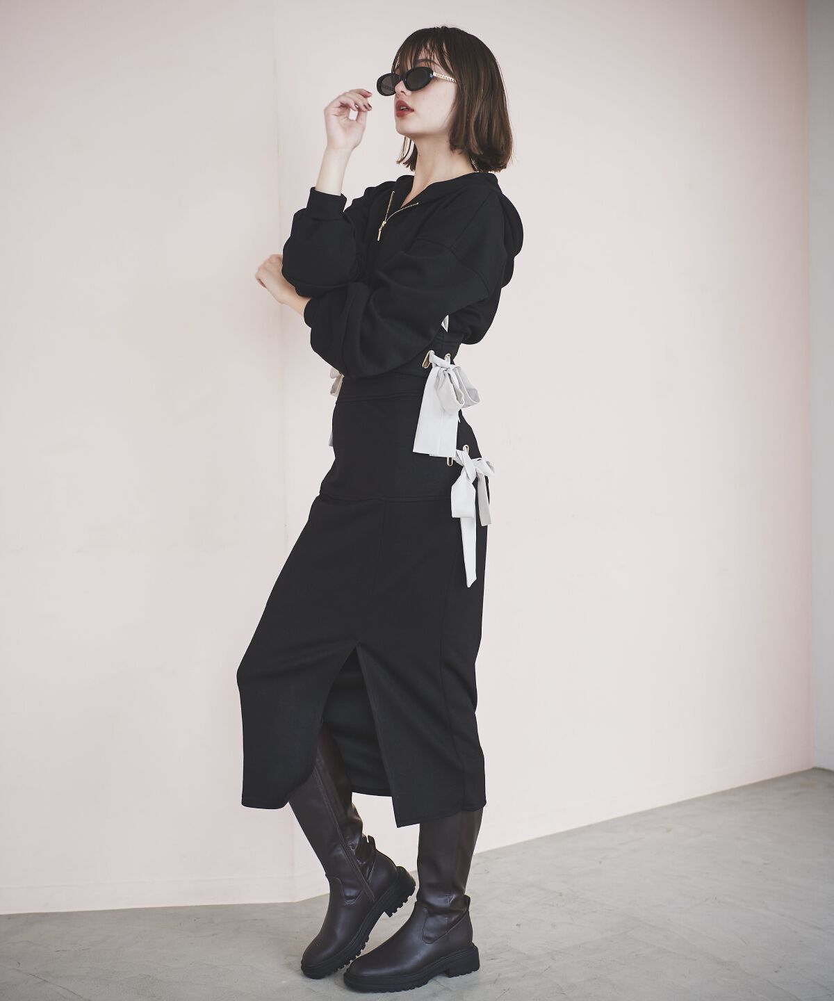 アンドクチュール「ダンボールポンチパーカーセットアップ」|ワンピース|