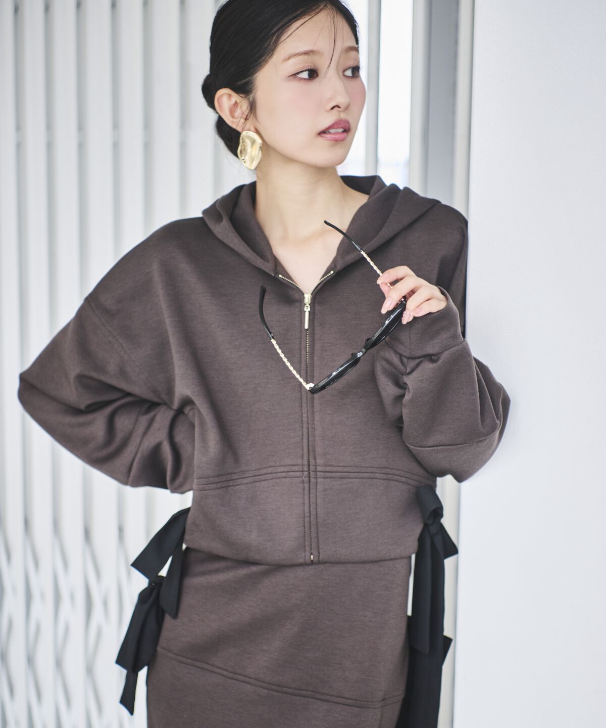 アンドクチュール「ダンボールポンチパーカーセットアップ」|ワンピース|