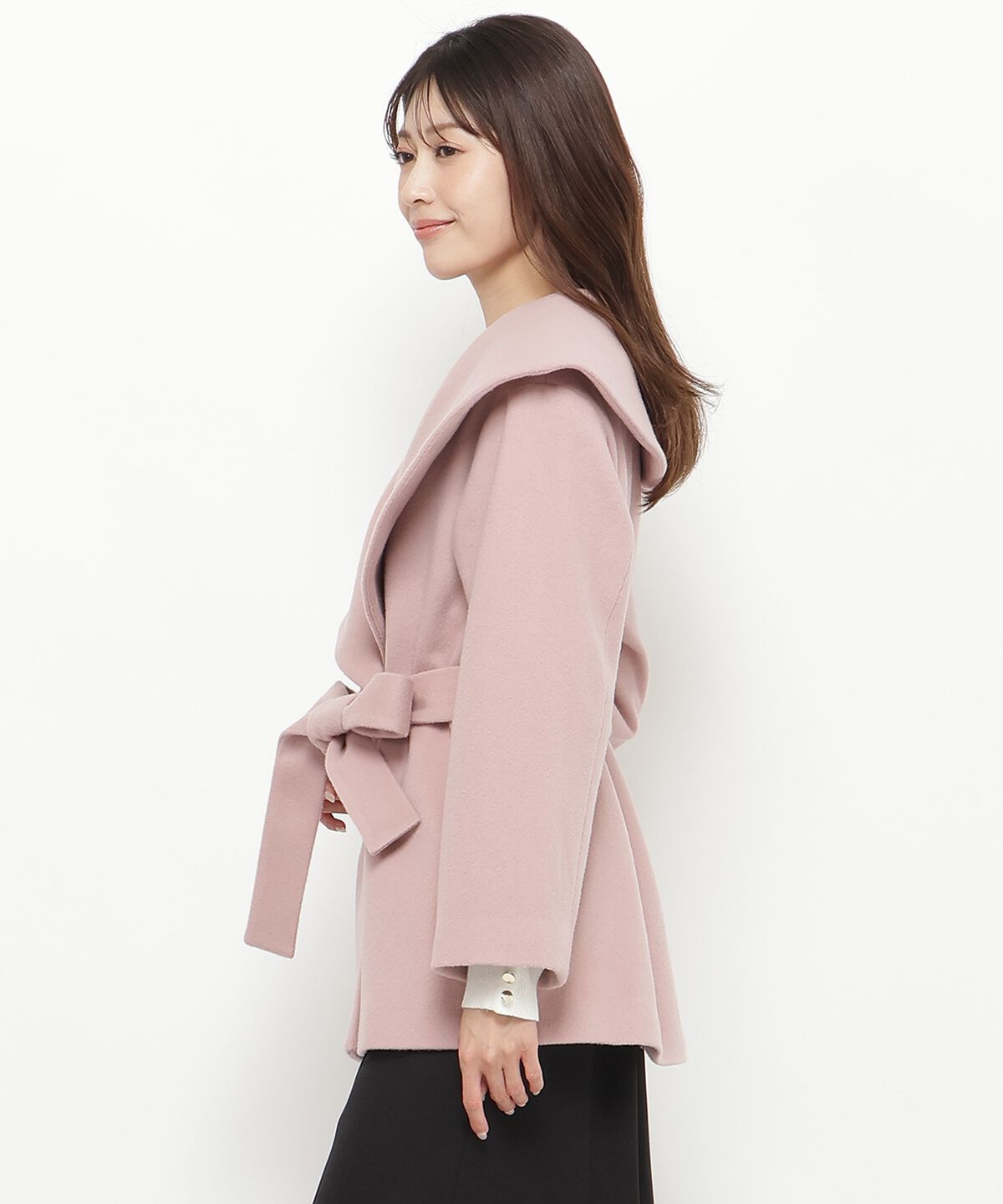 アンドクチュール「ウールビーバーショールカラーショートコート」|ダウン|