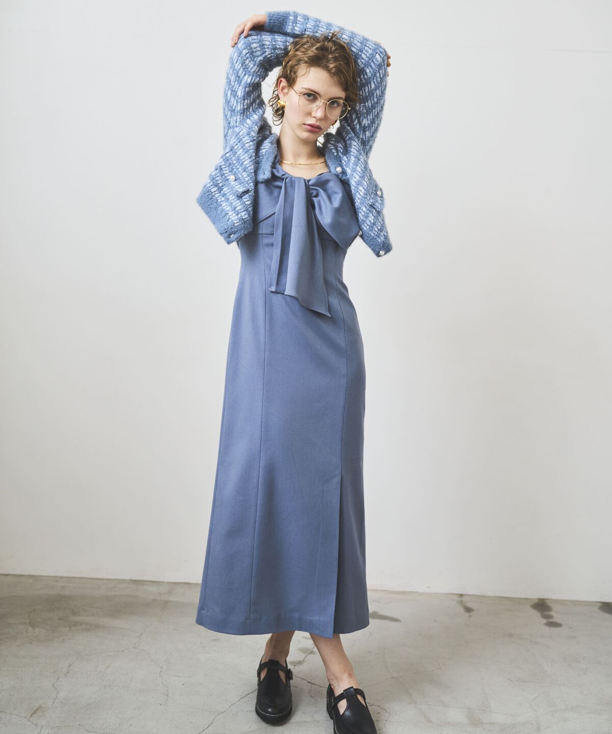 アンドクチュール「アシメショルダーリボンワンピース」|ワンピース|