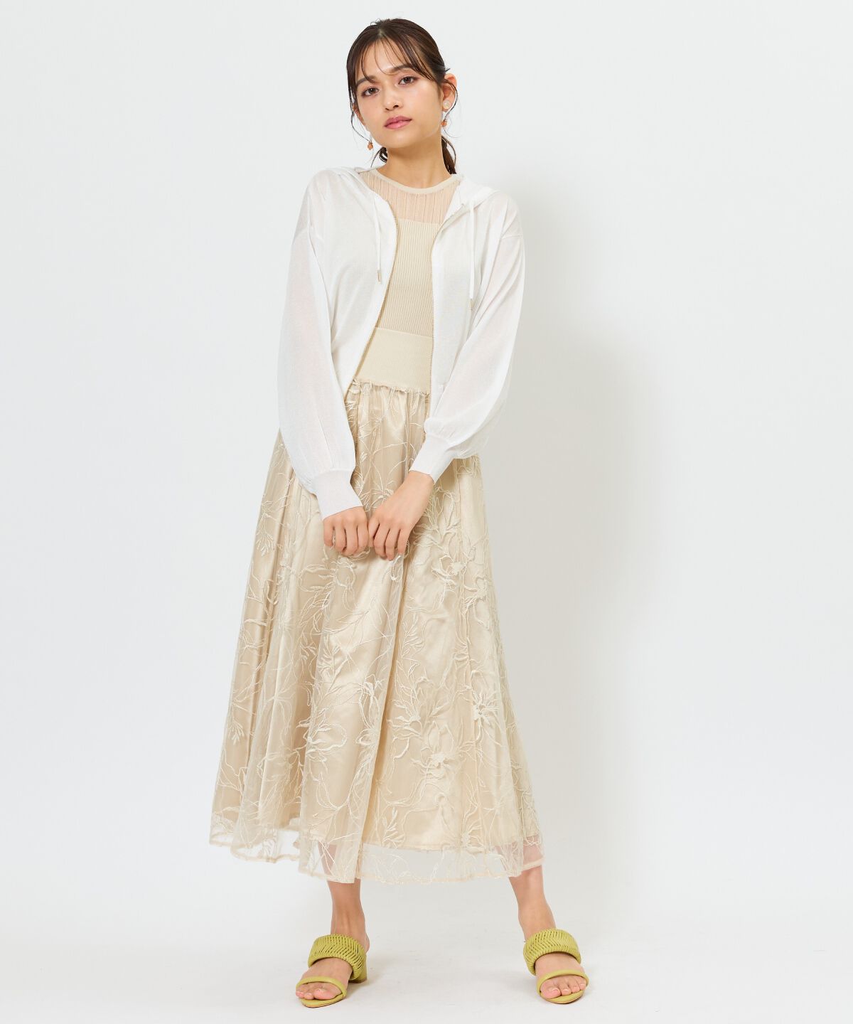 アンドクチュール「シアー切替ノースリトップス」|ニット・セーター|