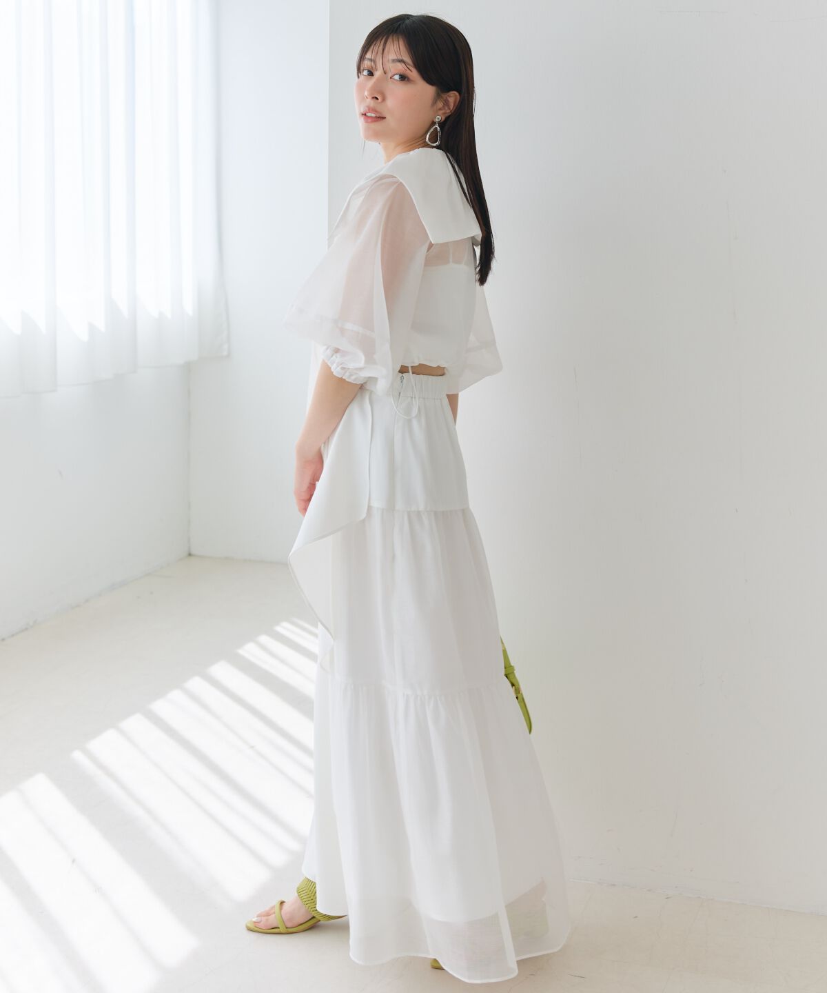 アンドクチュール「オーガンジーBIGカラーパーカー」|パーカー|