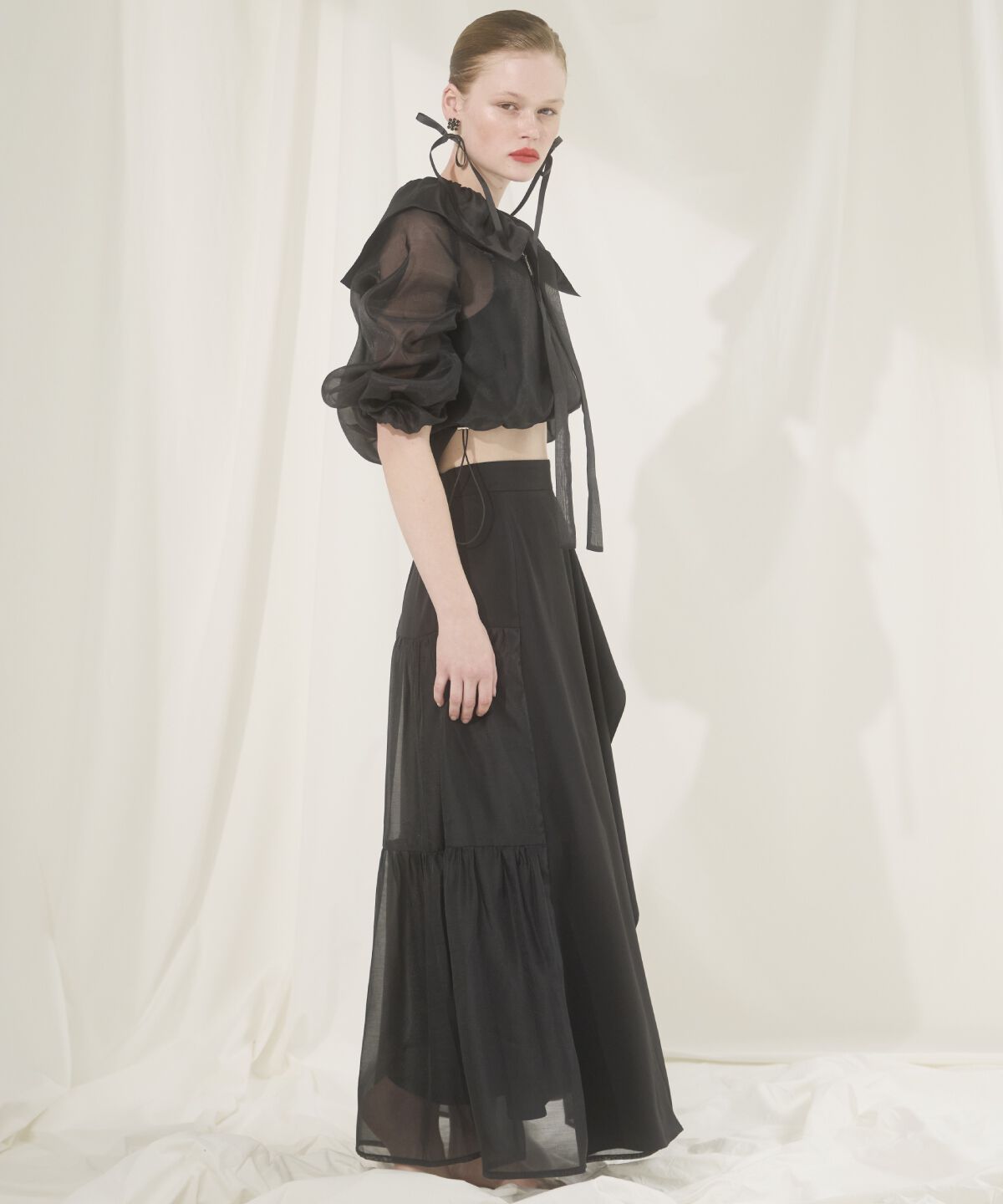 アンドクチュール「オーガンジーBIGカラーパーカー」|パーカー|