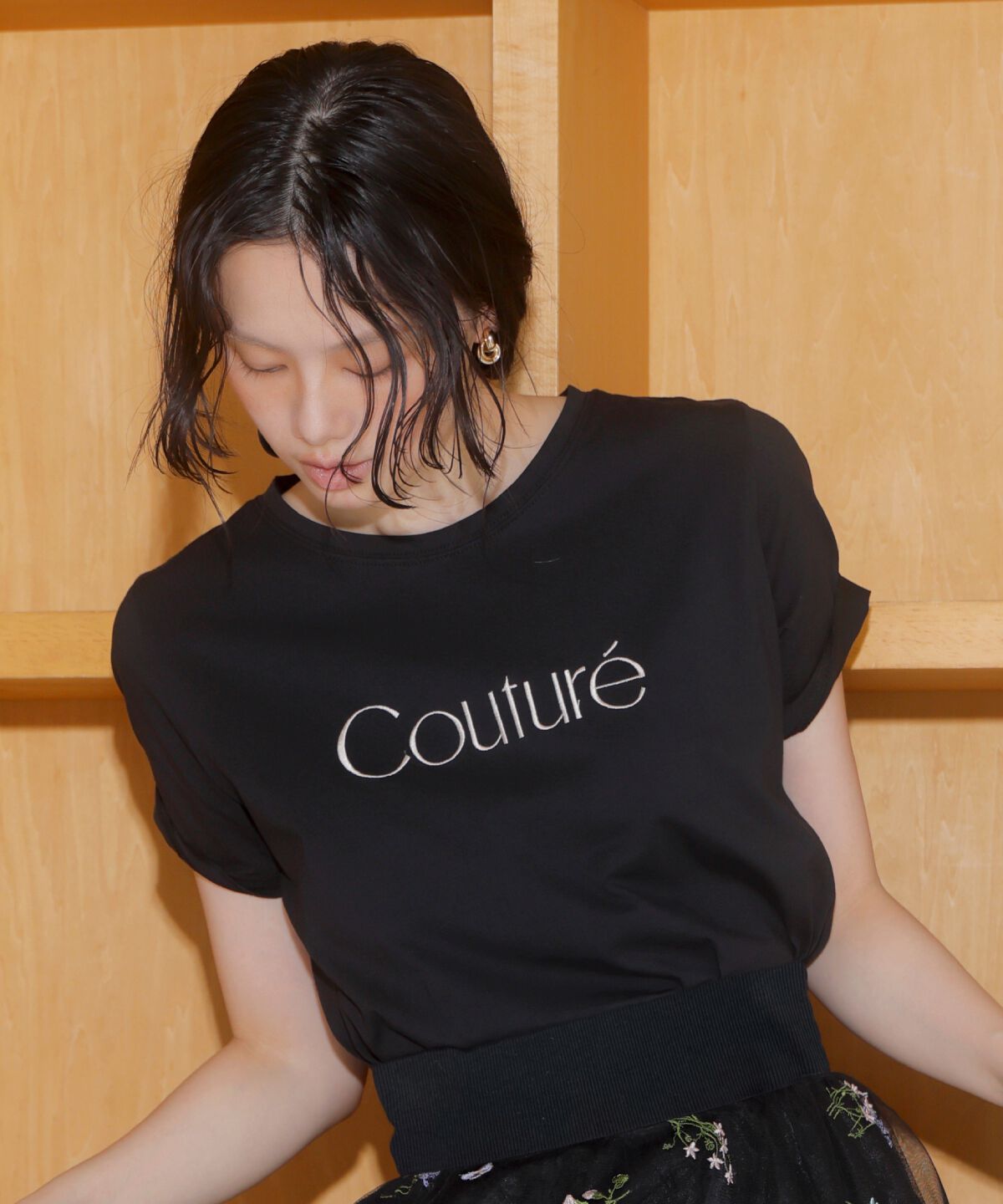 アンドクチュール「COUTURE 刺繍Tシャツ」|Tシャツ・カットソー|