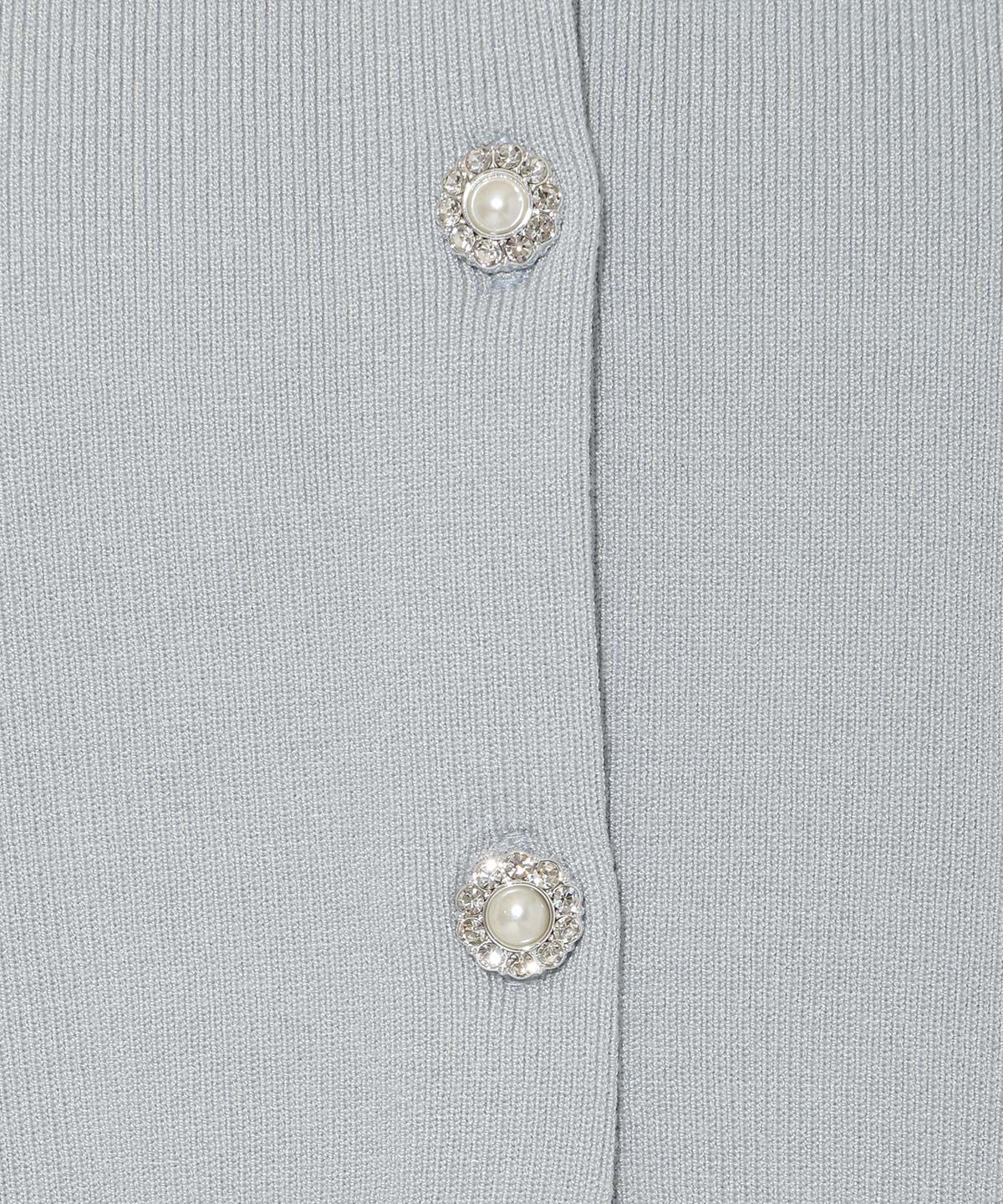 アンドクチュール「ファー付きビジューボタンプルオーバー」|ニット・セーター|