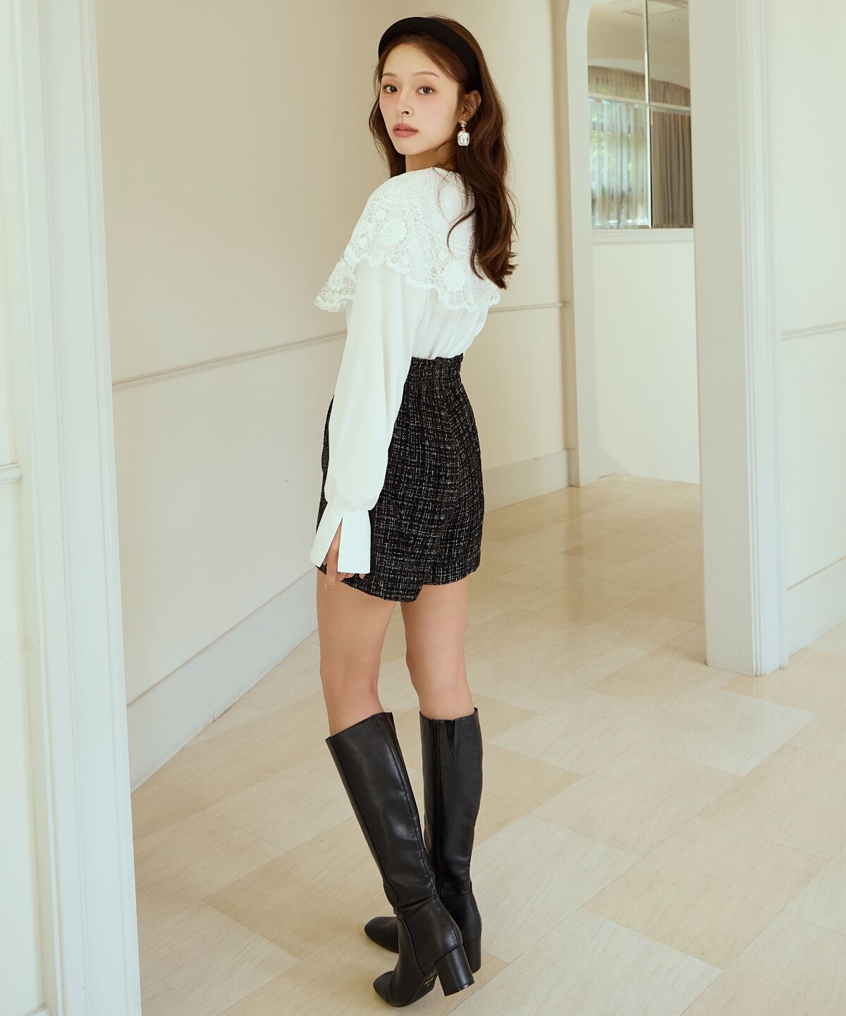 アンドクチュール「ツイードショートパンツ」|キュロット|