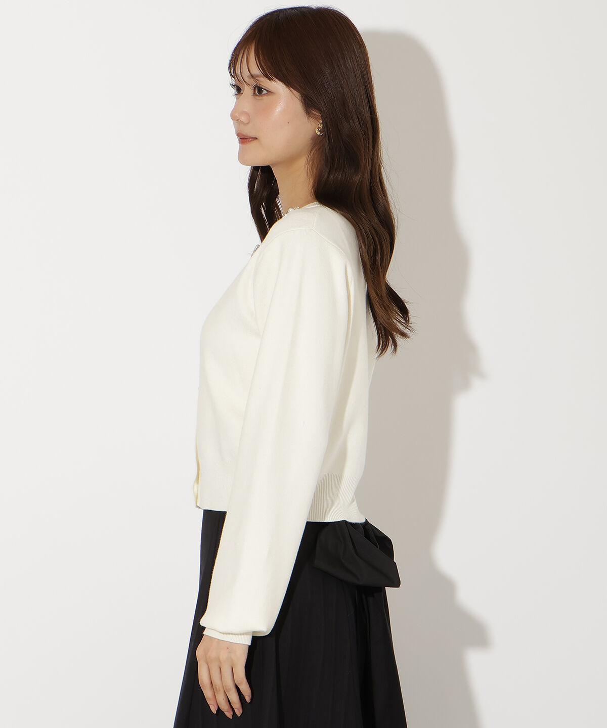 アンドクチュール「ビジュー&times;パールニットカーディガン」|カーディガン|