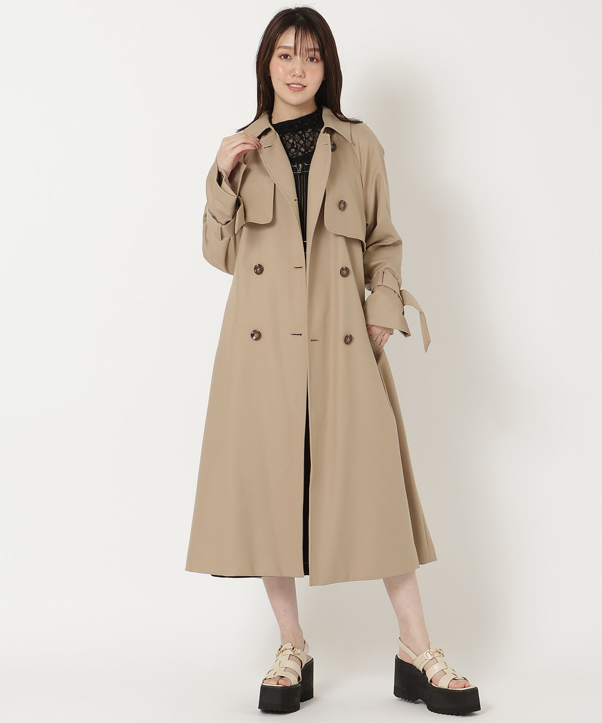 REDYAZEL「スタンドカラートレンチコート」|トレンチコート|
