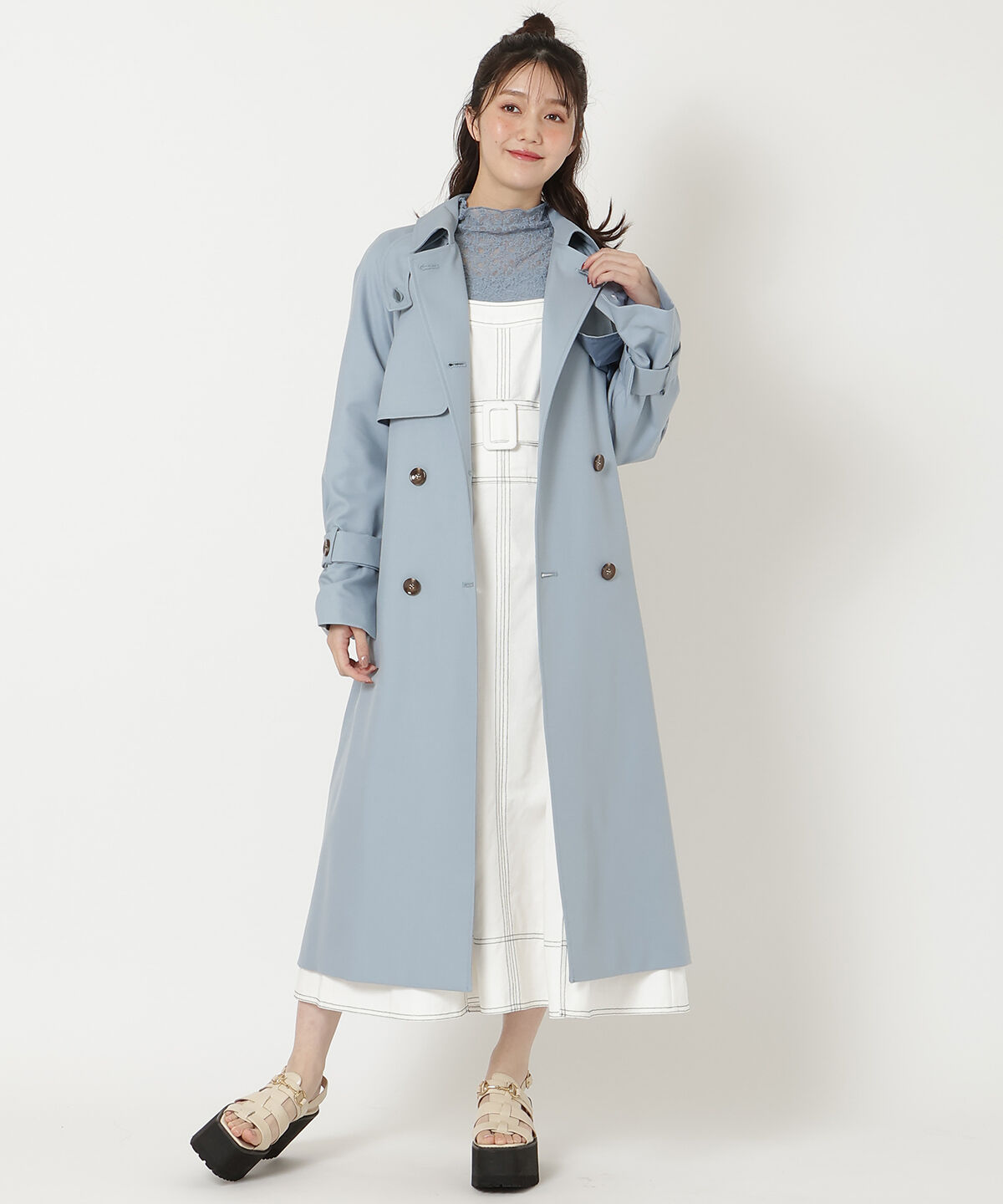 REDYAZEL「スタンドカラートレンチコート」|トレンチコート|